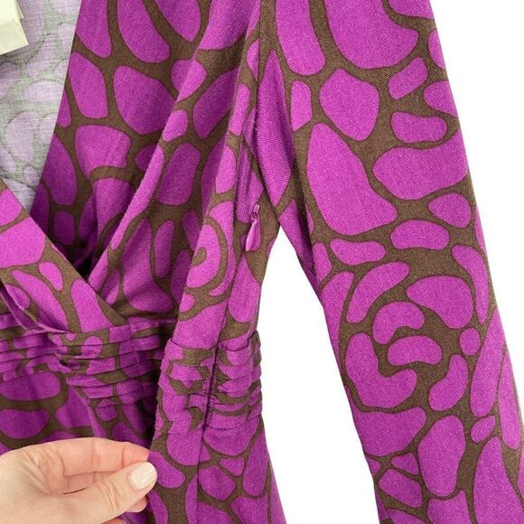 Boden Canterbury Tunic Dress Mini Faux Wrap V-Neck Purple Women US 8 Regular - Picture 4 of 15